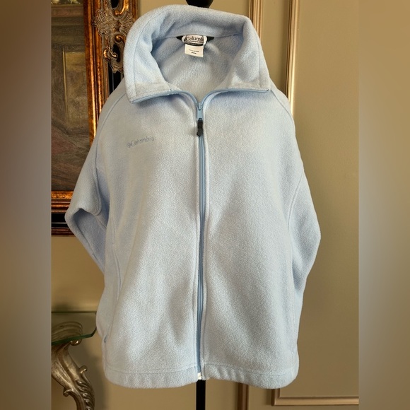 Columbia Light Blue Full Zip Fleece Jacket Women’s 1X - Picture 4 of 8